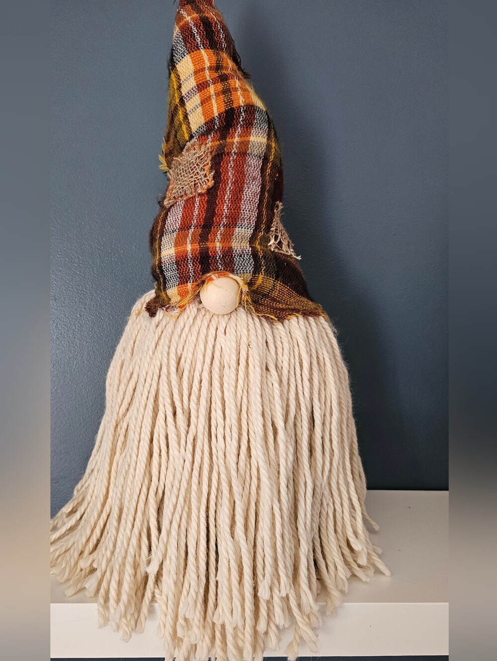 Handcrafted Fall Themed Gnome Made From Upcycled Materials